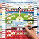 4 x Julyxi 2026 World Cup 48 Team Waterproof Wall Chart Poster, 31.5"x23.6" Tournament Schedule Tracker with Group & Knockout Bracket, Soccer Wall Decor Ultimate Gift for World Cup Fans