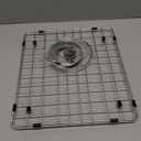 Sink Rack,Sink Protector for Kitchen Sink,Stainless Steel Sink Grid for Bottom of Sink 13"W x 15"L,Metal Sink Grate with Strainer,Rear Drain for Single Bowl with Corner Radius,1 pack