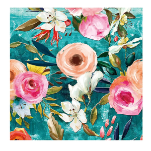 HAOKHOME Floral Peel and Stick Wallpaper Teal Green/Pink Removable Textured for Bedroom Nursery Decorations 17.7in x 6.6ft