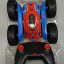 Remote Control Car, Double-Sided 360  Flipping Rotating RC Car, RC Stunt Car with Colorful LED Lights, 4WD RC Toy Car for Boys Age 8-12 and Boys Girls Birthday Present (Red)