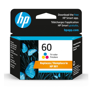 HP 60 Tri-color Ink Cartridge | Works with DeskJet D1660, D2500, D2600, D5560, F2400, F4200, F4400, F4580; ENVY 100, 110, 120; PhotoSmart C4600, C4700, D110a Series | CC643WN