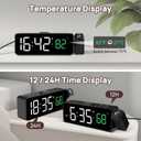 Netzu Projection Alarm Clock for Bedroom Ceiling, Small Compact Plug-in Digital Clocks with 180 Rotatable Projector, Temperature 4 Levels Birghtness, 3 Volumes and Snooze (Black)
