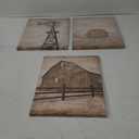 Apicoture Vintage Country Landscape Canvas Wall Art Rustic Barn Windmill Wall art Framed Countryside Farmhouse Paintings Wall Decor,12"x16"x3 Panels
