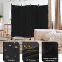 Room Divider, 4 Panel Upgraded Folding Privacy Screen, 88 Highly Secretive Separation with 3 Metal Feet, Partition Screen, Lightweight Freestanding Wall Divider Bedroom (Black)