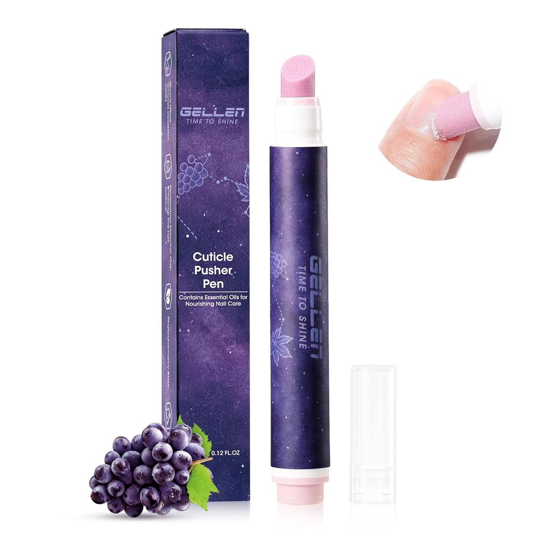 Gellen 4-in-1 Cuticle Pusher Pen with Micro-Dosing Oil, Cuticle Remover & Cuticle Oil in a Pen, Ceramic Nail Pusher Oil Pen for Hangnail & Dry & Damaged Nails, Nail Care Pen for Repair & Nourish Nails