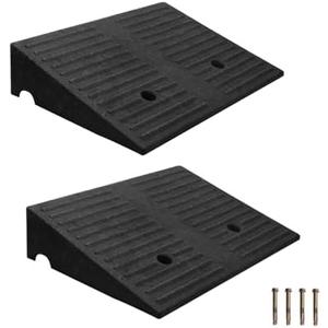 Rubber Curb Ramps for Driveway Curb Ramps for Sidewalks Door Ramps for Thresholds Heavy Duty 2 Pack 5 inch Rise Ramps for Wheelchairs Shed Ramp for Riding Mower 7000lbs Powersport Loading