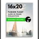 Americanflat 16x20 Floating Picture Frame with Shatter-Resistant Glass - Fits 13x19 Photos or Smaller - Slide-In Photo Frame - Fusion Float Collection - Floating Frames for Wall Display - Black