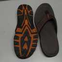 KIIU Men's Thong Sandals Indoor and Outdoor Beach Flip Flop (12, Brown/Orange)