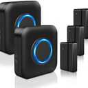 Door Chime Bistee Wireless Door Chimes When Door Open Entry Alarm 600FT Range with 58 Chimes 5 Volume Levels LED Indicator for Business/Home/Office/Stores (2 Plug-in Receiver & 3 Door Sensor)