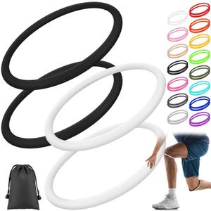 Silicone Patella Knee Band for Basketball Patella Tendon Support Knee Pain Running Tendon Brace Support Strap(4,Black and White,M)