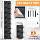 2 Pack Hat Organizer for Baseball Caps, Hat Rack for Wall, Strong Adhesive & Screw-in Cap Holder Hats Hangers for Closet Door & Bedroom