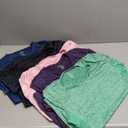 Real Essentials 5 Pack: Women's Short Sleeve V-Neck Activewear T-Shirt Dry-Fit Wicking Yoga Top (X-Large)