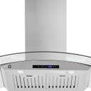 Wall Mount Range Hood, 30 in Stainless Steel Range Hood, 3 Speed Exhaust Fan Ducted/Ductless Convertible Kitchen Vent Hood, Easy Installation, 450 CFM Gesture Sensing & Touch Control with LED Lights