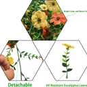 Artificial Hanging Flowers Plants for Outdoor Spring Decoration,2 Pcs Faux Silk Daisy with Eucalyptus Leaves,UV Resistant No Fade Look Real Violet for Outside Home Indoor Decor (Yellow+Orange)