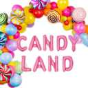 123 PCS Candy Land Balloons Candyland Party Decorations Candy Land Balloons Candy Land Birthday Party Decorations Candy Land Sign Banner Balloons for Sweets Candy Party Supplies Decoration