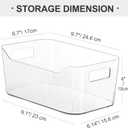 Heyuzb 12 Pack Plastic Storage Bins, Clear Pantry Organizers and Storage, Multi-Use Organizer Bins for Kitchen, Office, Fridge, Cabinet and Shelf Organization