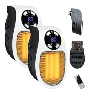 Wall Space Plug In Heater, 450W Remote Portable Electric Heater With Programmable Adjustable Thermostat, Overheat Protection, Precise Led Display, Portable Top Heat Plug In Heater For indoor use
