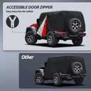 Cab Cover for Jeep Wrangler 2 Door 1987-2025 & Top Off, Migaven Waterproof Jeep Wrangler Rain Covers 2 Door with Driver Door Zipper All Weather Snow Rain UV Protection