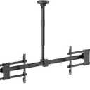 Mount Plus CB-D600 2x1 Side by Side Dual Screen Menu Board Ceiling Mount for 37" to 60" TV | Adjustable Height Pole | Max Weight 88 Lbs Per Screen | VESA Patterns Up to 600x400 | Swivel 360 Degree, Black