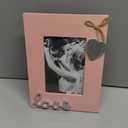 4x6 Love Picture Frame Pink Vertical with Silver Heart for Table Top and Wall Mounting-Distressed Wooden Photo Frame HD Glass Inside (pink3)
