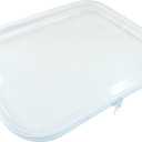 1pc Clear Hard Shell Zipper Cases - Plastic Double Zippered Storage Pouches for Travel, Makeup, Snacks & Cables Organization (Large)