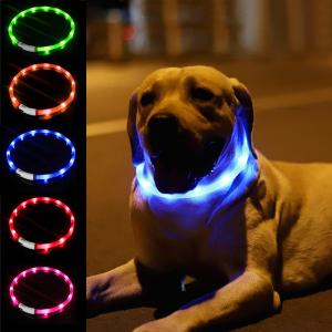 LED Dog Collar, USB Rechargeable Glowing Dog Collars, Light Up Collar Improved Pet Safety &Visibility at Night, 3 Flashing Modes, Water-Resistant Lighted Collar Fits for Small Medium Large Dogs (blue)