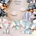WinnerWhy 3 Pcs Large Elephant Baby Shower Decorations Cartoon Elephant Cutouts Hatching Soon Baby Shower Party Decor Backdrop Photo Props for Birthday Party Supplies
