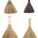 Whisk Brooms with Yarn Wrapped Handles, Multi Color Neutrals, Set of 4