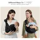 MISSWISDOM Baby Sling Carrier, Toddler Carrier Sling with Double Safety Buckle and Adjustable Shoulder Strap(7-30lbs), Baby Carriers One Size Fits All, Black
