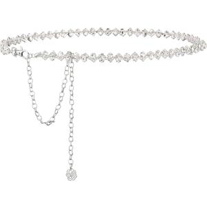 Rhinestone Belt Womens Formal Dress Belt Diamond Bling Wedding Bridal Belt (Fit Waist 30"-40", Sliver)