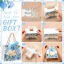 Moinchore 40 Pack Wedding Thank You Gift Bags with Handles Fall Paper Wedding Welcome Bags Bridal Shower Flower Welcome Gift Tote with Bow for Birthday Baby Shower Party Favor(Blue Hydrangea)