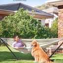 SONGMICS Double Hammock, 98.4 x 59.1 Inches, 660 lb Load Capacity, with Compression Bag, Mounting Straps, Carabiners, for Terrace, Balcony, Garden, Outdoor, Camping, Beige UGDC15M