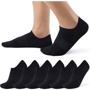 SIXDAYSOX No Show Socks Men 6/8 Pack Short Cotton Ankle Socks Size 10-13/13-15 with Arch Support