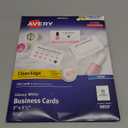 Avery Clean Edge Printable Business Cards with Sure Feed Technology, 2" x 3.5", Glossy White, 200 Blank Cards for Inkjet Printers (8859)