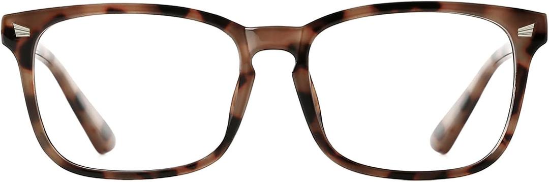 TIJN Blue Light Blocking Glasses for Women Men Square Frame Nerd Eyeglasses Anti Blue Ray Computer Screen Glasses, Lens W:53mm, Bridge W:18mm, Arm L:140mm