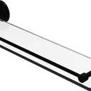 Allied Brass QN-1/22-GAL-BKM Que New 22 Inch Tempered Gallery Rail Glass Shelf, Matte Black