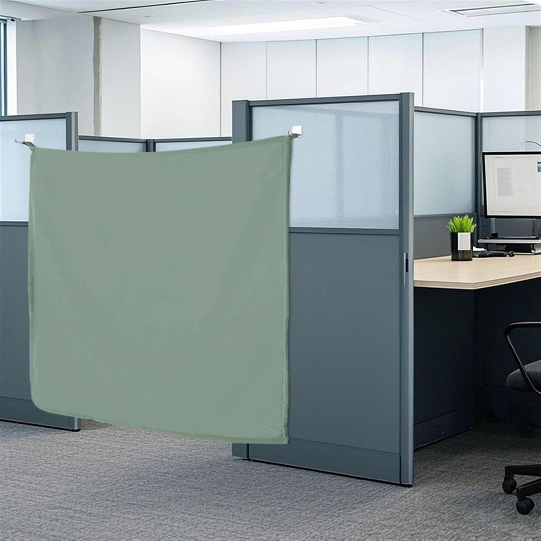 SK Studio Office Cubicle Curtain, Privacy Curtains for Room Divider Portable Blackout Privacy Door Partition, Green, 48x60 Inch