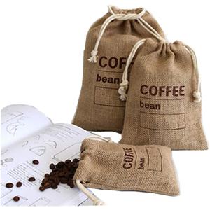 Cereals Jute Woven Bundles Coffee Bean Bags Kitchen Sundries Peas Bags Sacks Date Record Natural Burlap Bags Drawstring Reusable (3, 11.8" X 7.87")