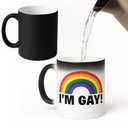 I'm Gay Rainbow Heat Change Mug - Funny Rude Mug - Message Appears as it Heats - Perfect Novelty Gag Gift, best funny gifts and pride accessories