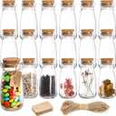 Kingrol 18 Pack Glass Bottles with Cork Stoppers, 3.5 oz Vintage Glass Favor Jars for Arts, Crafts, Decoration, Party Favors