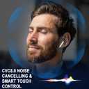 Wireless Bluetooth 5.4 Earbuds, Ear Buds LED Power Display Headphones 6D Stereo, Bluetooth Earbuds in-Ear Noise Cancelling Mic, 40H Playback Mini Case IP7 Waterproof Sports Earphones for Android iOS