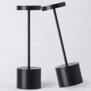 2Pack Cordless Table Lamp, Rechargeable LED Battery 5000mAh Metal USB Portable Powered Desk Lamp, 3 Levels Brightness Light for Restaurants Outdoor (2pack 10.25in Black)