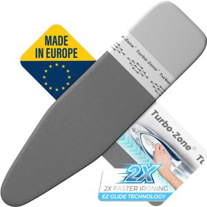 Bartnelli Ironing Board Cover and Pad, Made in Europe with New Patent Technology | 54x15 Iron Board Replacement Cover Featuring Park & Turbo Zone, Scorch Resistant 100% Cotton Thick Layered Top