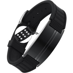 Feraco Ultra Strength Magnetic Bracelets for Men Women, Silicone Sports Wristband for Balance & Energy with Powerful Magnets, Waterproof & Adjustable Health Bracelet