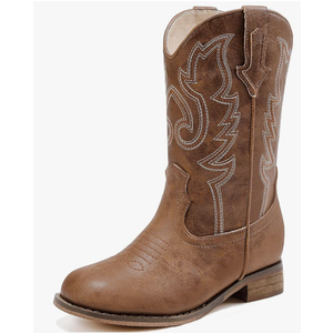 Girls Cowgirl Boots Unisex-Child Mid Calf Glitter Toddler Cowboy Boot Little Big Kids Western Riding Shoes, Size 11