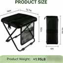 Extra Large Foldable Backpack Stool,with 3 Storage Pockets, Ideal for Camping, Hiking, Outdoor Activities and Events Maximum Weight Capacity 300 lbs (Black)