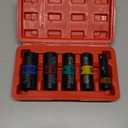 1/2" Drive Lug Nut Impact Socket Set, 5 Pcs Impact Sockets, Flip Socket Set, Thin Wall Nut Sockets with 3" Extension Bar, Remove Bloated Warped, Damaged Lug Nuts