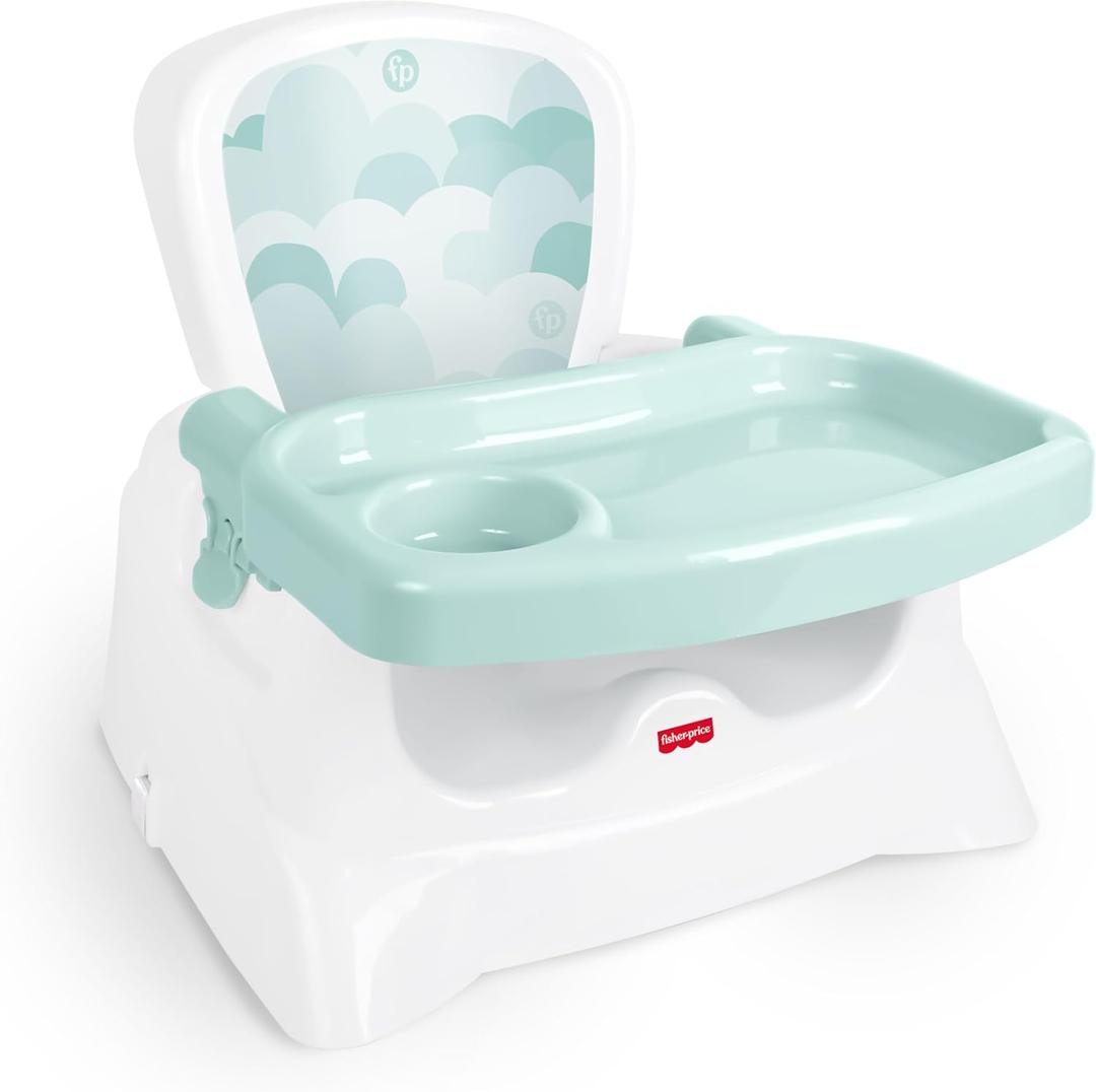 Fisher-Price Feeding Booster Seat for Toddlers, Adjustable Tray, Portable High Chair with Safety Straps, Folds for Travel, Ages 1+