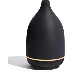 InnoGear Oil Diffuser, 150ML Ceramic Diffuser for Essential Oils Handcrafted Aromatherapy Diffuser Ultrasonic Cool Mist Humidifier with 2 Mist Modes Waterless Auto Off for Room Office, Black (Medium)