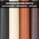 JuCheng 17x79inch Perforated Leather,Breathable Perforated Self-Adhesive Leather Repair Patch for Furniture, Couches, Car Seats, Office Chairs Faux Leather & Vinyl Repair Kit (Black)